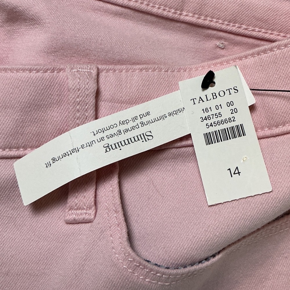 Talbots Simply Flattering Jegging Crop Pink Slimming Denim Jeans 14 New With Tag - Picture 10 of 11